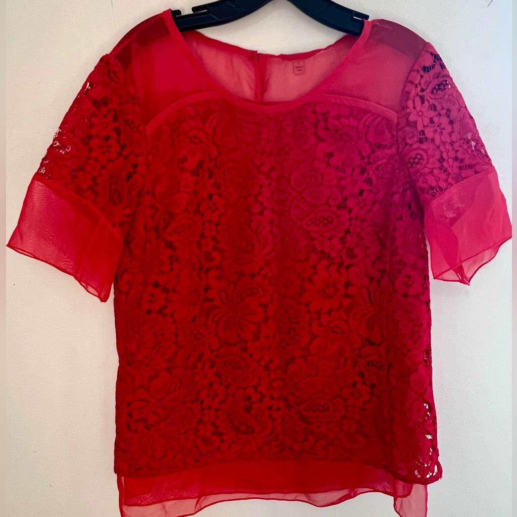 Nwt Red Lacey Blouse Size 6